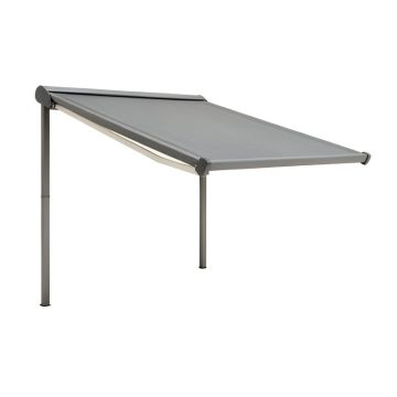 118.1 '' W Manual Retraction Side Awning In Gray