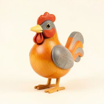 Fabiana Wood Mini Rooster Puppet (synthetic illustration; no displayed measurements)
