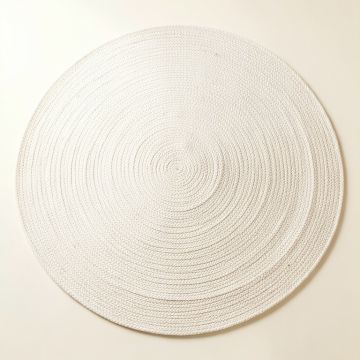 Flint Bend Round Area Rug - White (synthetic illustration; no displayed measurements)