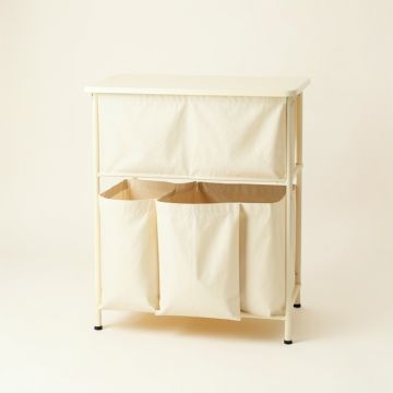 Elm Crossing Laundry Sorting Station With Plain Removable Bags - Ivory (synthetic illustration; no displayed measurements)