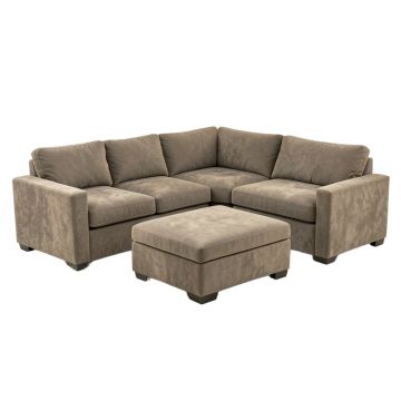 Makah 166 '' Wide Microfiber/Microsuede Left Hand Facing Modular Sectional With Ottoman
