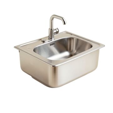 Vault Top-Mount Single-Bowl Stainless Steel Kitchen Sink With Shortened Apron-Front For 36