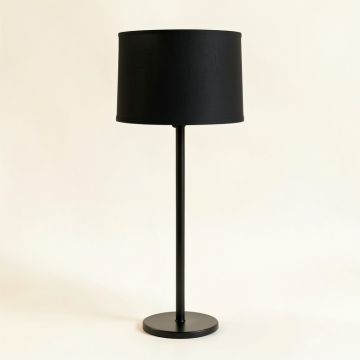 Fern Bend Floor Lamp With A Plain Fabric Shade - Black (synthetic illustration; no displayed measurements)
