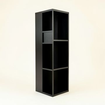 Clay Crossing Narrow Cubby Tower - Black (synthetic illustration; no displayed measurements)