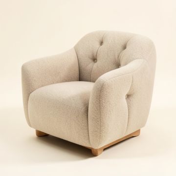 Denzil 29 '' Wide Tufted Wool Balloon Chair (synthetic illustration; no displayed measurements)