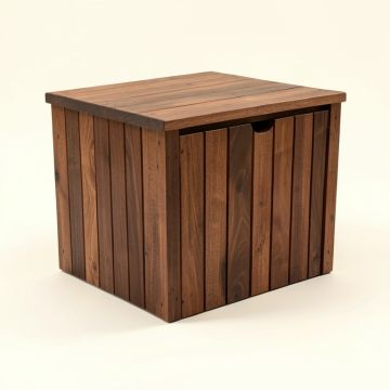 47 Gallon Acacia Solid Wood Deck Box In Brown (synthetic illustration; no displayed measurements)