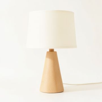 Ridge Bridge Table Lamp With A Plain Fabric Shade - Cream (synthetic illustration; no displayed measurements)
