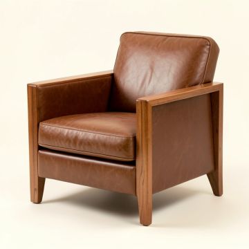 Benu 26 '' Wide Top Grain Leather Armchair (synthetic illustration; no displayed measurements)