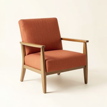 Ash Bluff Upholstered Armchair - Terracotta (synthetic illustration; no displayed measurements)
