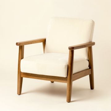 Aspen Bluff Upholstered Armchair - Ivory (synthetic illustration; no displayed measurements)