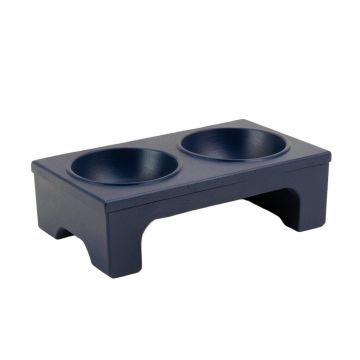 Wren Dale Pet Feeding Stand With Two Plain Empty Bowls - Navy