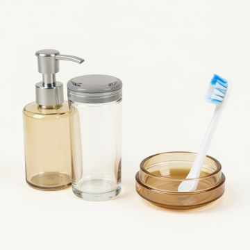 Champagne 4 Piece Bathroom Accessory Set (synthetic illustration; no displayed measurements)