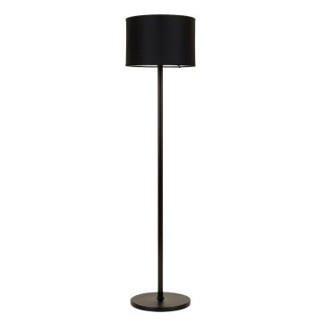 Alder Dale Floor Lamp With A Plain Fabric Shade - Black