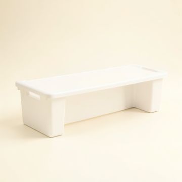 River Branch Narrow Outdoor Storage Bench - White (synthetic illustration; no displayed measurements)