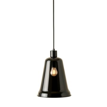 Brook Bend Pendant Light Suspended From One Plain Cable - Black