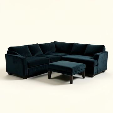 Lylah 106.7 '' Wide Velvet Reversible Sleeper Corner Sectional With Ottoman (synthetic illustration; no displayed measurements)