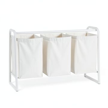 Wren Branch Laundry Sorting Station With Plain Removable Bags - White (synthetic illustration; no displayed measurements)