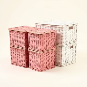 Wicker 5 Piece Laundry Hamper And Basket Set (synthetic illustration; no displayed measurements)