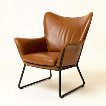 Altieri 29.1 '' Wide Genuine Leather Butterfly Chair (synthetic illustration; no displayed measurements)