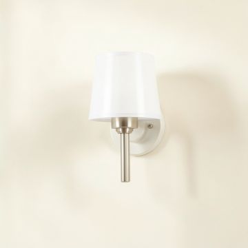 Fern Branch Wall Sconce Mounted On A Plain Wall - White (synthetic illustration; no displayed measurements)