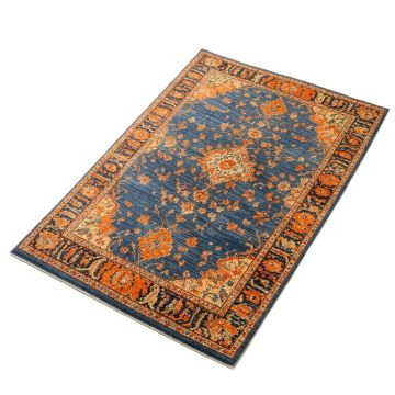 Katie Oriental Blue / Orange Area Rug