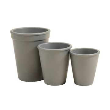 Happy Planter Planter , Set Of 3 ( Large , Med , Small ) , Continental Grey