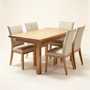 Óliver 7 Piece Extendable Solid Wood Dining Set (synthetic illustration; no displayed measurements)