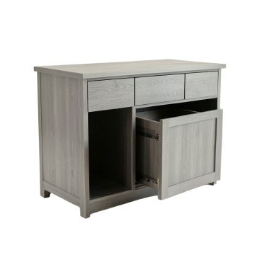 Cedar Bluff Freestanding Pull-Out Hamper Cabinet - Gray