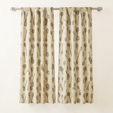 Spice Spoon Print Kitchen Curtain Pair (synthetic illustration; no displayed measurements)