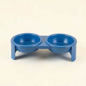 Hill Edge Pet Feeding Stand With Two Plain Empty Bowls - Blue (synthetic illustration; no displayed measurements)
