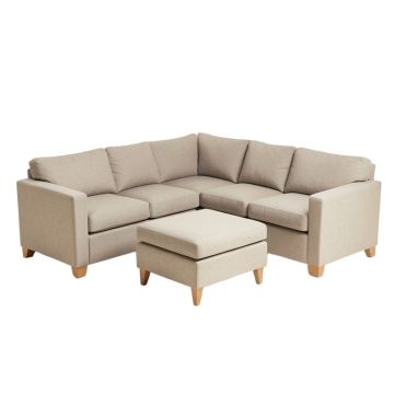 Schooley 132 '' Wide Left Hand Facing Modular Corner Sectional With Ottoman