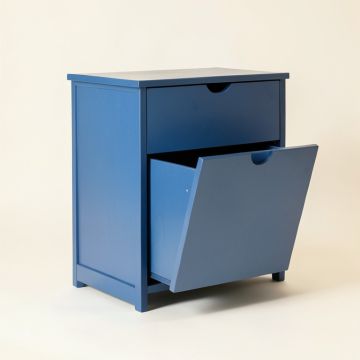 Olive Crossing Freestanding Pull-Out Hamper Cabinet - Blue (synthetic illustration; no displayed measurements)