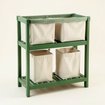 Shore Dale Laundry Sorting Station With Plain Removable Bags - Green (synthetic illustration; no displayed measurements)