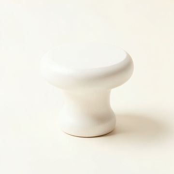 Olive Branch Cabinet Knob Without Packaging - White (synthetic illustration; no displayed measurements)
