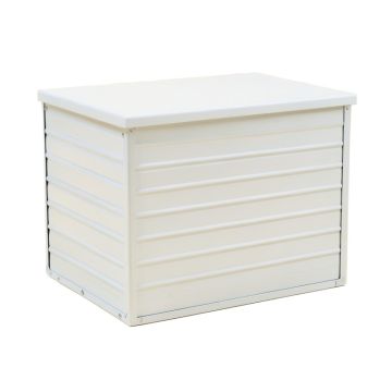 Pine Branch Closed Outdoor Storage Box - White (synthetic illustration; no displayed measurements)