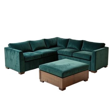 Atis 140 '' Wide Velvet Symmetrical Modular Sectional With Ottoman