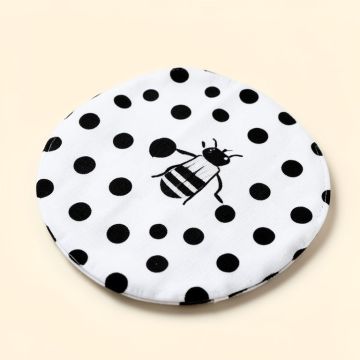 3Drose Bumble Bee Inspi Polka Dots In And Art Potholder (synthetic illustration; no displayed measurements)