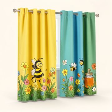 2 Piece Honey Bee Cartoon Style Illustration Of A Bee Happy Garden (synthetic illustration; no displayed measurements)