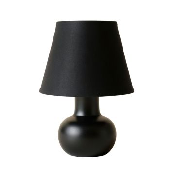 Cedar Crossing Table Lamp With A Plain Fabric Shade - Black