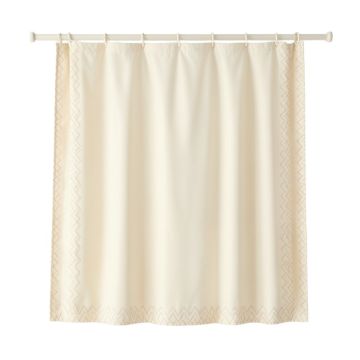 Rowan Crossing Shower Curtain Hanging Flat From A Plain Rod - Cream