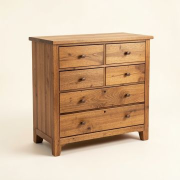 Teak 5 Drawer Chest (synthetic illustration; no displayed measurements)