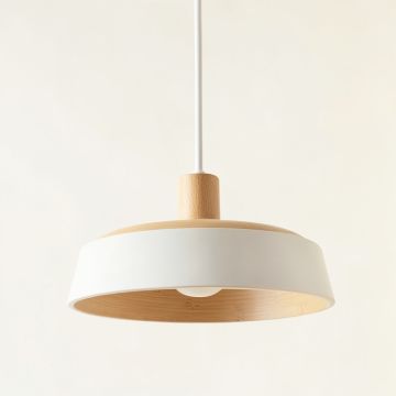 Maple Crossing Pendant Light Suspended From One Plain Cable - White (synthetic illustration; no displayed measurements)