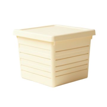 Fern Crest Closed Outdoor Storage Box - Cream