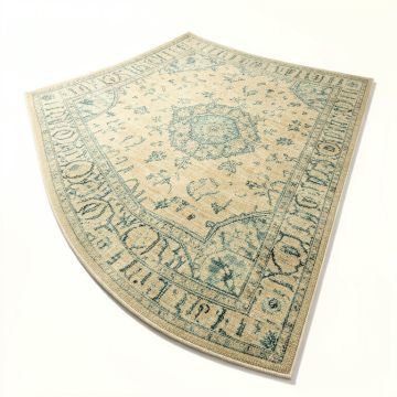 Hillsby Orriental Beige/Teal Area Rug (synthetic illustration; no displayed measurements)
