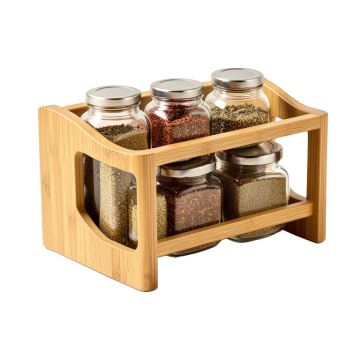 Expandable Bamboo Spice Rack