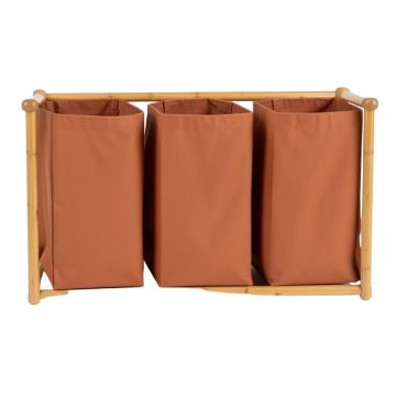 Holly Branch Laundry Sorting Station With Plain Removable Bags - Terracotta