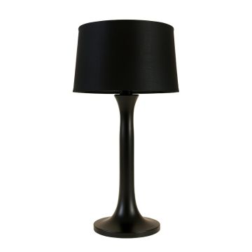 Fern Bridge Floor Lamp With A Plain Fabric Shade - Black