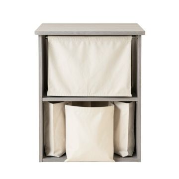 Olive Bridge Laundry Sorting Station With Plain Removable Bags - Gray