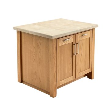 Dontae Kitchen Island Set With Ceramic Tile Top