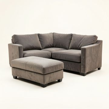 Krisdapor 98 '' Wide Microfiber/Microsuede Sofa & Chaise With Ottoman (synthetic illustration; no displayed measurements)